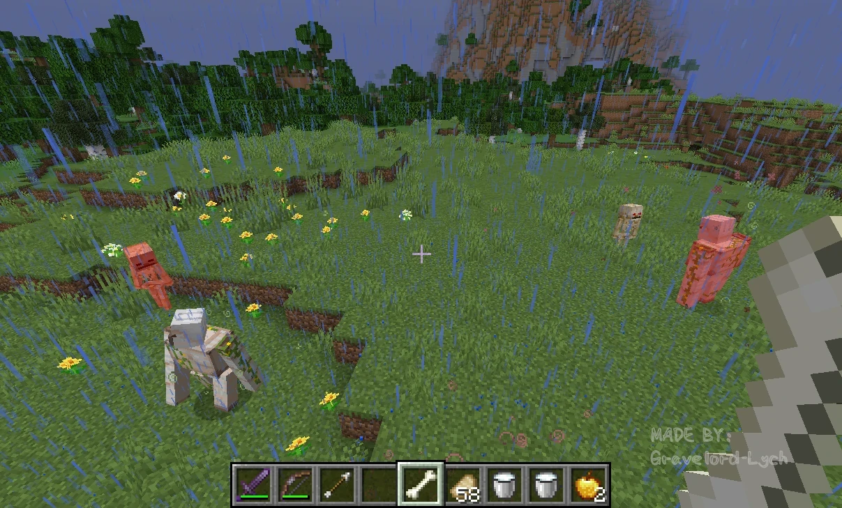 2个强化骷髅法师与2个铁傀儡“激烈”交战